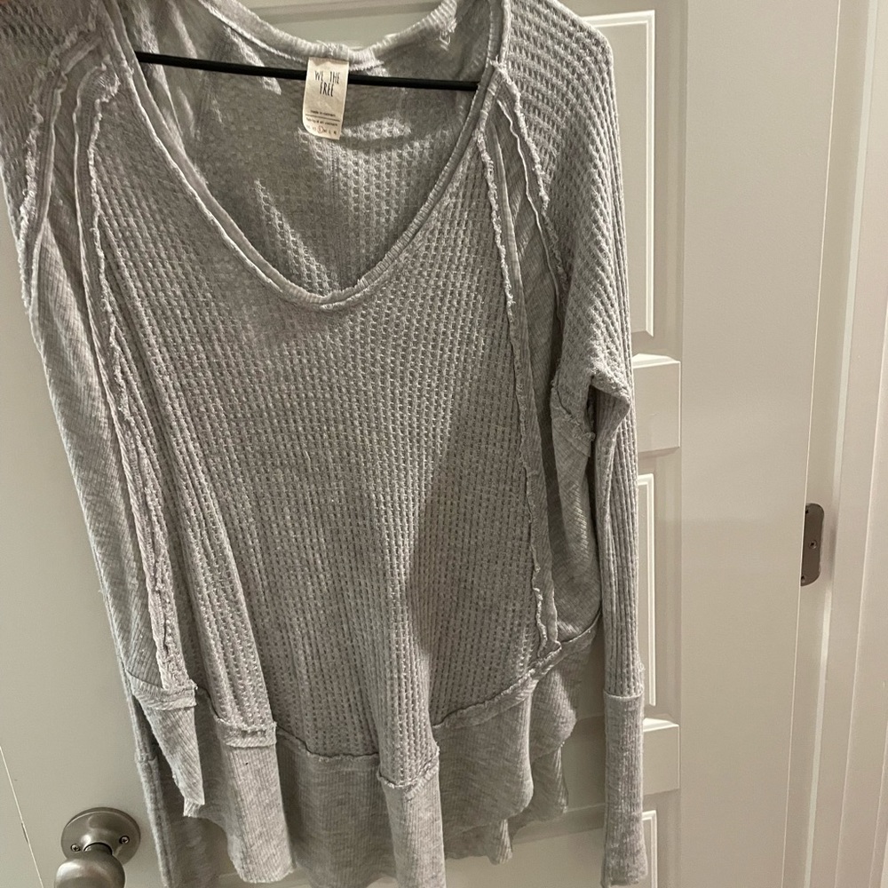 Wee the free thermal gray shirt with exposed seams- M